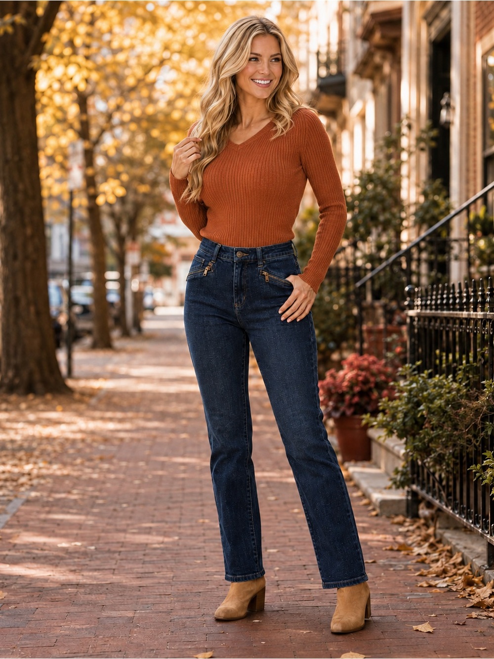 Lauren Ralph Lauren Straight-Leg Jeans in Dark Blue Size 6
